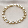 Pulsera Elegante 03.283.0473.07 Oro Laminado, Diseño de Corazon y Mariposa, Diseño de Corazon, con Zirconia Cubica Blanca, Pulido, Dorado