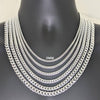 Gargantilla Básica 04.420.0003.22 Plata Rodinada, Diseño de Miami Cubana, Pulido, Plateado