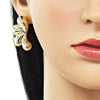 Arete Dormilona 02.428.0035 Oro Laminado, Diseño de Hueco, Pulido, Dorado