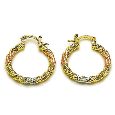 Argolla Pequeña 02.170.0552.25 Oro Laminado, Diamantado, Tricolor