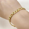 Pulsera Básica 03.257.0003.09 Acero Inoxidable, Diseño de Pave Figaro, Diamantado, Dorado
