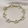 Pulsera Tennis 03.213.0330.07 Oro Laminado, con Zirconia Cubica Blanca, Pulido, Dorado