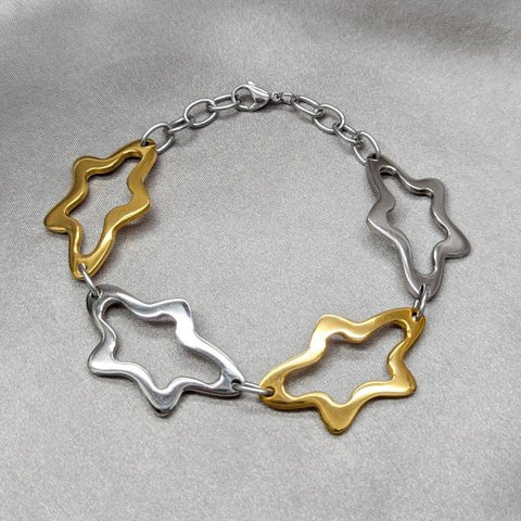 Pulsera Elegante 03.63.22987.08 Acero Inoxidable, Diseño de Estrella, Pulido, Dos Tonos