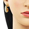 Arete Dormilona 02.428.0049 Oro Laminado, Diseño de Hueco, Pulido, Dorado