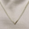 Gargantilla Básica 04.213.0341.24 Oro Laminado, Diseño de Cubana Pave, Diamantado, Dorado