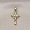 Dije Religioso 5.192.038 Oro Laminado, Diseño de Crucifijo, Dorado