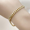 Pulsera Básica 03.213.0100.08 Oro Laminado, Diseño de Miami Cubana, Pulido, Dorado