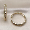Argolla Huggie 02.204.0060.40 Oro Laminado, con Zirconia Cubica Blanca, Pulido, Dorado