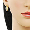 Argolla Pequeña 02.379.0080.16 Oro Laminado, Diseño de Corazon, con Perla Marfil, Pulido, Dorado