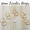 Kit Surtido de 30 Pares de Argollas Tricolor de 30 mm de Oro Laminado al por mayor — SKU 139503