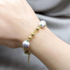 Pulsera Elegante 03.63.22117.08 Acero Inoxidable, Diseño de Bola y Flor, Diseño de Bola, Pulido, Dorado