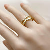 Anillo Elegante 01.341.0171 Oro Laminado, Diseño de Concha, Pulido, Dorado
