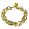 Pulsera Elegante 03.331.0324.08 Oro Laminado, Diseño de Mariposa, Mate, Dorado