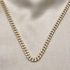 Gargantilla Básica 04.213.0099.20 Oro Laminado, Diseño de Miami Cubana, Pulido, Dorado