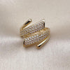 Anillo Multi Piedra 01.266.0071 Oro Laminado, con Zirconia Cubica Blanca, Pulido, Dorado