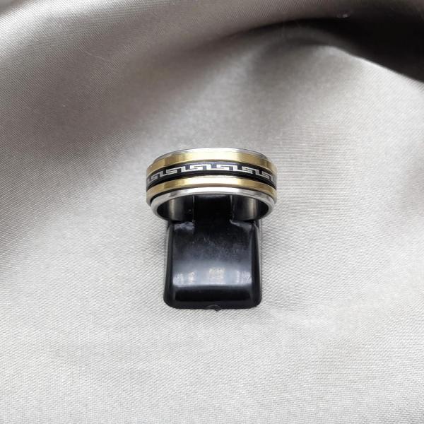 Anillo de Hombre 01.63.0687.07 Acero Inoxidable, Diseño de Triple, Esmaltado Azul, Dorado