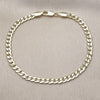 Pulsera Básica 04.213.0356.09 Oro Laminado, Diseño de Cubana Concava, Pulido, Dorado