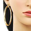 Argolla Extra Grande 02.213.0811.70 Oro Laminado, Diseño de Hueco, Diamantado, Dorado