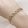 Pulsera Tennis 03.213.0332.07 Oro Laminado, Diseño de Rolo, con Zirconia Cubica Blanca, Pulido, Dorado
