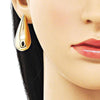 Arete Dormilona 02.428.0040 Oro Laminado, Diseño de Hueco y Gota, Diseño de Hueco, Pulido, Dorado