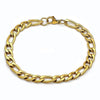 Pulsera Básica 03.256.0014.09 Acero Inoxidable, Diseño de Figaro, Pulido, Dorado