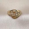 Anillo Multi Piedra 01.266.0058 Oro Laminado, Diseño de Flor, con Micro Pave Blanca, Pulido, Dorado