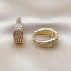 Argolla Huggie 02.283.0270.15 Oro Laminado, con Zirconia Cubica Blanca, Pulido, Dorado