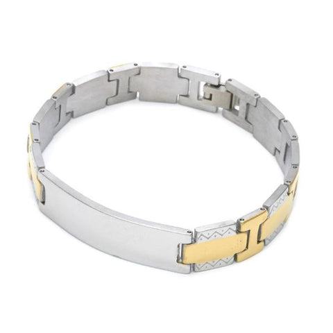 Pulsera Solida 03.114.0247.08 Acero Inoxidable, Pulido, Dos Tonos