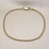 Pulsera Básica 04.213.0157.07 Oro Laminado, Diseño de Miami Cubana, Pulido, Dorado
