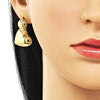 Arete Dormilona 02.282.0020 Oro Laminado, Diseño de Corazon, Pulido, Dorado