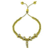 Pulsera Bolo Ajustable 03.341.0237.11 Oro Laminado, Diseño de San Judas y Cruz, Diseño de San Judas, Pulido, Dorado
