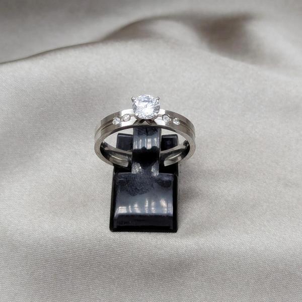 Anillo Elegante 01.63.0665.09 Acero Inoxidable, con Zirconia Cubica Blanca, Pulido, Acero