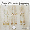 Kit Surtido de 33 Aretes Largos con Zirconia de Oro Laminado al por mayor — SKU 139487