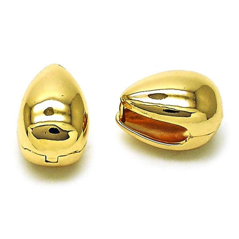 Argolla Huggie 02.163.0343.15 Oro Laminado, Diseño de Gota, Pulido, Dorado