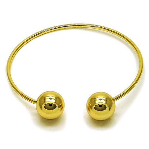 Aro Individual 07.213.0017 Oro Laminado, Diseño de Bola, Pulido, Dorado