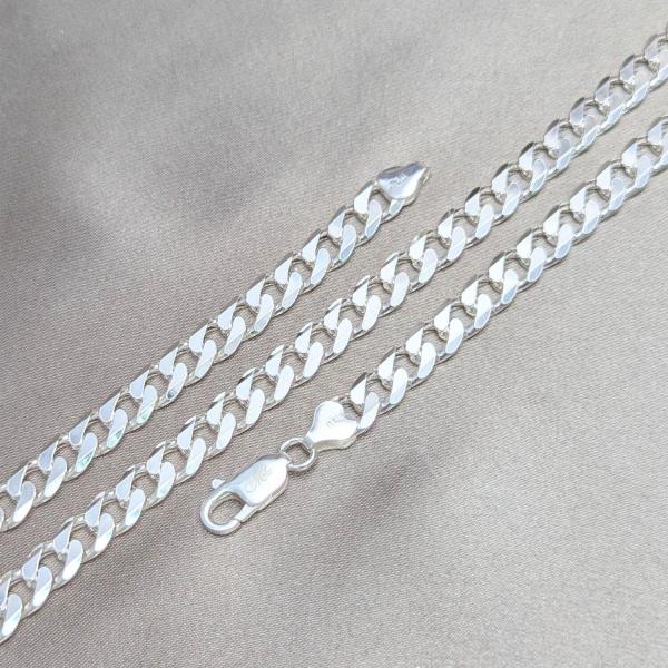 Pulsera Básica 04.420.0026.09 Plata Rodinada, Diseño de Cubana, Pulido, Plateado