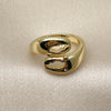Anillo Elegante 01.341.0169 Oro Laminado, Diseño de Concha, Pulido, Dorado