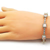Pulsera Tennis 03.283.0461.07 Oro Laminado, con Zirconia Cubica Blanca, Pulido, Dorado