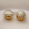 Argolla Huggie 02.195.0358.15 Oro Laminado, Diseño de Bola, Diamantado, Dorado