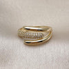 Anillo Multi Piedra 01.266.0067 Oro Laminado, con Micro Pave Blanca, Pulido, Dorado