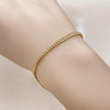Pulsera Básica 04.63.1424.07 Oro Laminado, Diseño de Miami Cubana, Diamantado, Dorado
