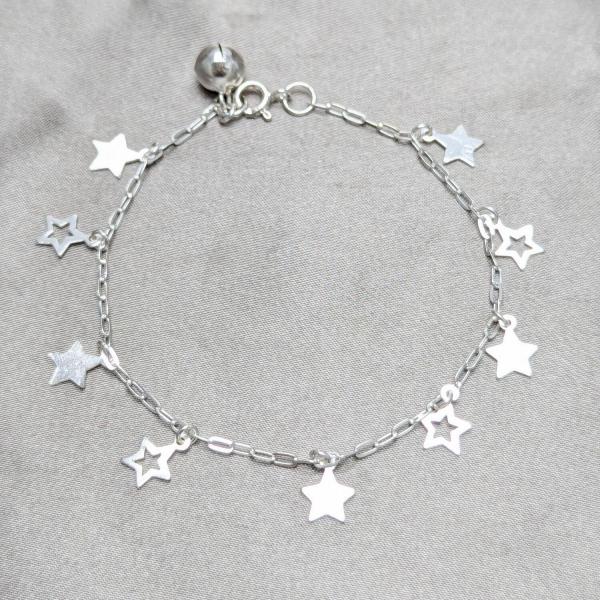 Pulsera Elegante 03.409.0163.07 Plata Rodinada, Diseño de Estrella, Pulido, Plateado