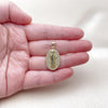 Dije Religioso 05.156.0207 Oro Laminado, Diseño de San Benito, con Zirconia Cubica Blanca, Pulido, Dorado