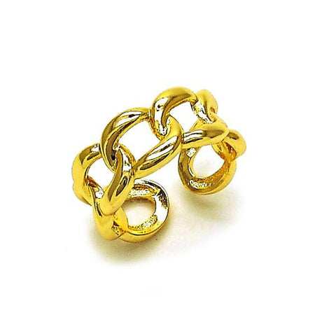 Anillo Elegante 01.310.0036 Oro Laminado, Diseño de Miami Cubana, Pulido, Dorado