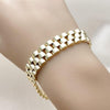 Pulsera Solida 03.213.0388.08 Oro Laminado, Pulido, Dorado