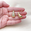 Arete Dormilona 02.282.0029 Oro Laminado, Diseño de Gota, con Zirconia Cubica Blanca, Pulido, Dorado