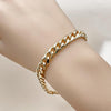Pulsera Básica 5.223.011.08 Oro Laminado, Diseño de Miami Cubana, Pulido, Dorado