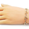 Pulsera Tennis 03.213.0330.07 Oro Laminado, con Zirconia Cubica Blanca, Pulido, Dorado
