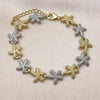 Pulsera Tennis 03.341.0238.07 Oro Laminado, Diseño de Estrella, Mate, Dos Tonos