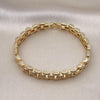 Pulsera Elegante 03.283.0342.07 Oro Laminado, con Micro Pave Blanca, Pulido, Dorado